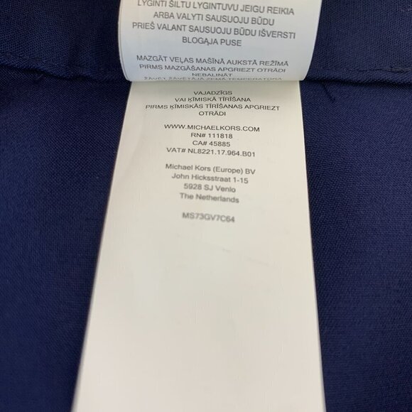 Michael Kors Dress Shorts Navy Blue Stretch Cotton Gold Buttons Size 8 - Picture 7 of 7